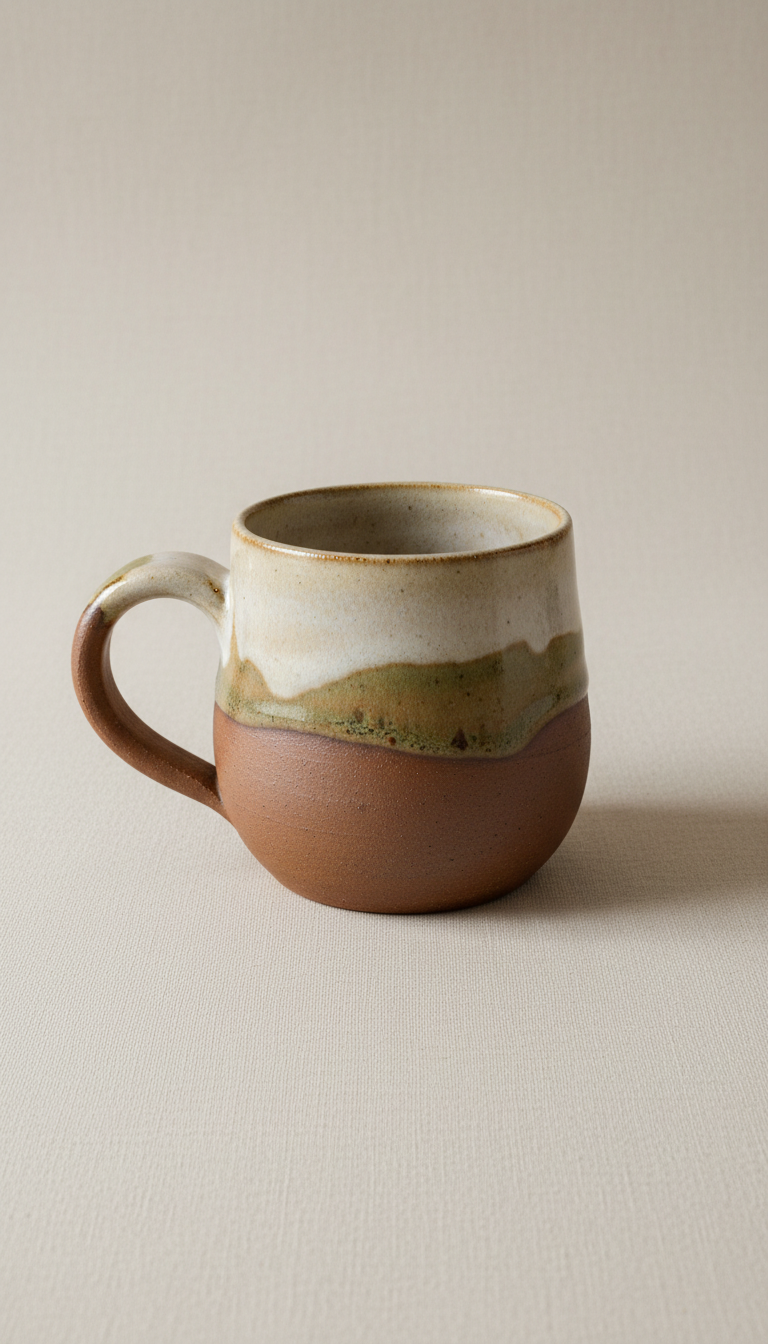 Handcrafted Stoneware Mug With Thumb Rest